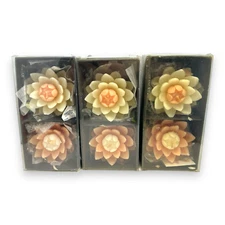3X Mandara Spa Set of 2 Waterlily Floating Candles Color: Ivory & Dusty Rose