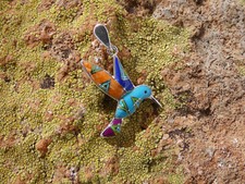 Hummingbird Sterling Silver 925 Multi Gemstone Opal Inlayed Colorful Pendant U25