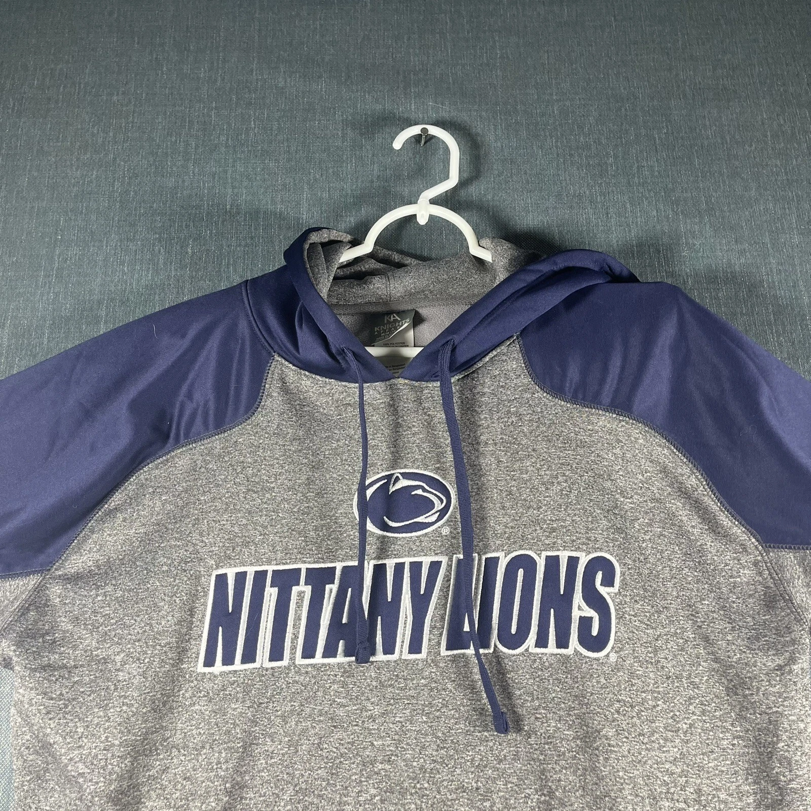 VETEMENTS Felpa con cappuccio uomo Knights Apparel Nittany Lions grigio blu maglione manica lunga taglia M