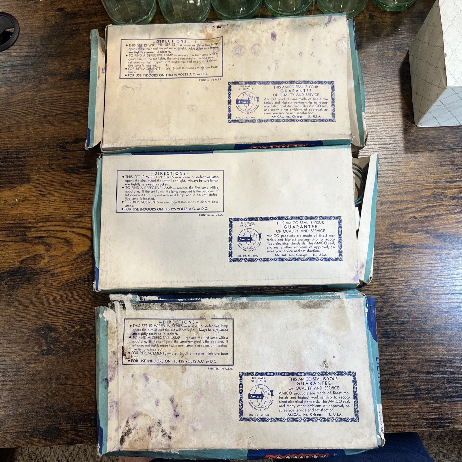 Antique Vintage Mid Century Amico Christmas Tree Lights 8 Light Series