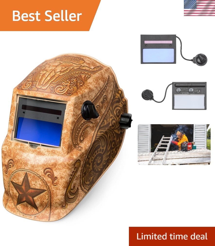 Welding Helmet, Brown, Ratchet, Plastic