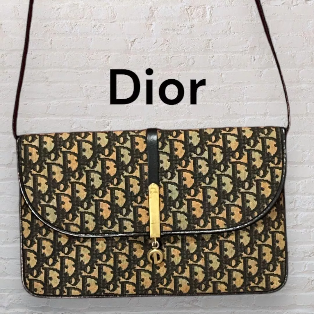 Sac bandoulière trotteur Christian Dior vintage toile occasion
