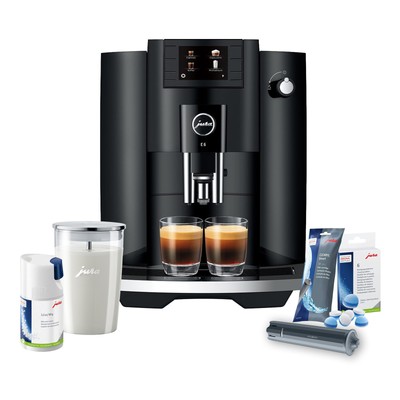 Jura 15622 E6 Automatic Cost-Efficient Espresso Machine Black Bundle