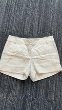 J. Crew City Fit Tan Metallic Gold Polka Dots Shorts Size 4