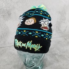 Bioworld Beanie Cartoon Network Rick and Morty Winter Cap Hat Pom Embroidered