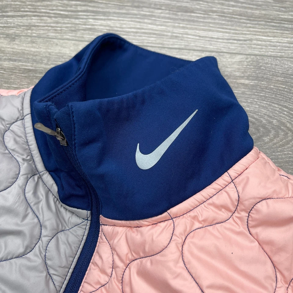 Nike Aerolayer Chaleco para Correr Para Mujer M Azul Acolchado Cremallera Completa Rendimiento BV3869 Foto 4 de 4