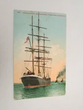 J1881 Postcard Outward Bound Seattle Harbor Puget sound Washington Sailboat WA