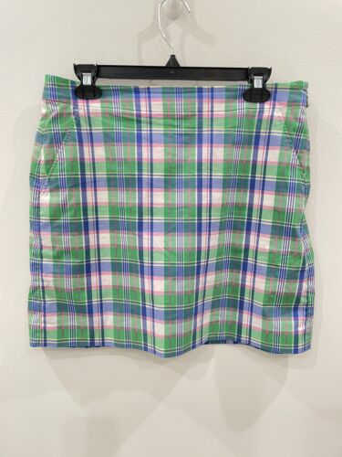 Polo Ralph Lauren Golf Skirt Skort Womens Size 6 Plaid Stretch Side Zip Pony - Picture 1 of 10