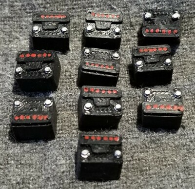 LMH Detail Part BATTERY Car Truck 6V 12V BATTERIES Auto O On3 On30 10 Piece S1