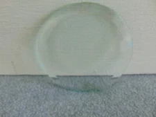 VINTAGE ANTIQUE MANTLE SHELF CLOCK GLASS CONVEX GLASS 3 1/2 INCH THICK BEVELED