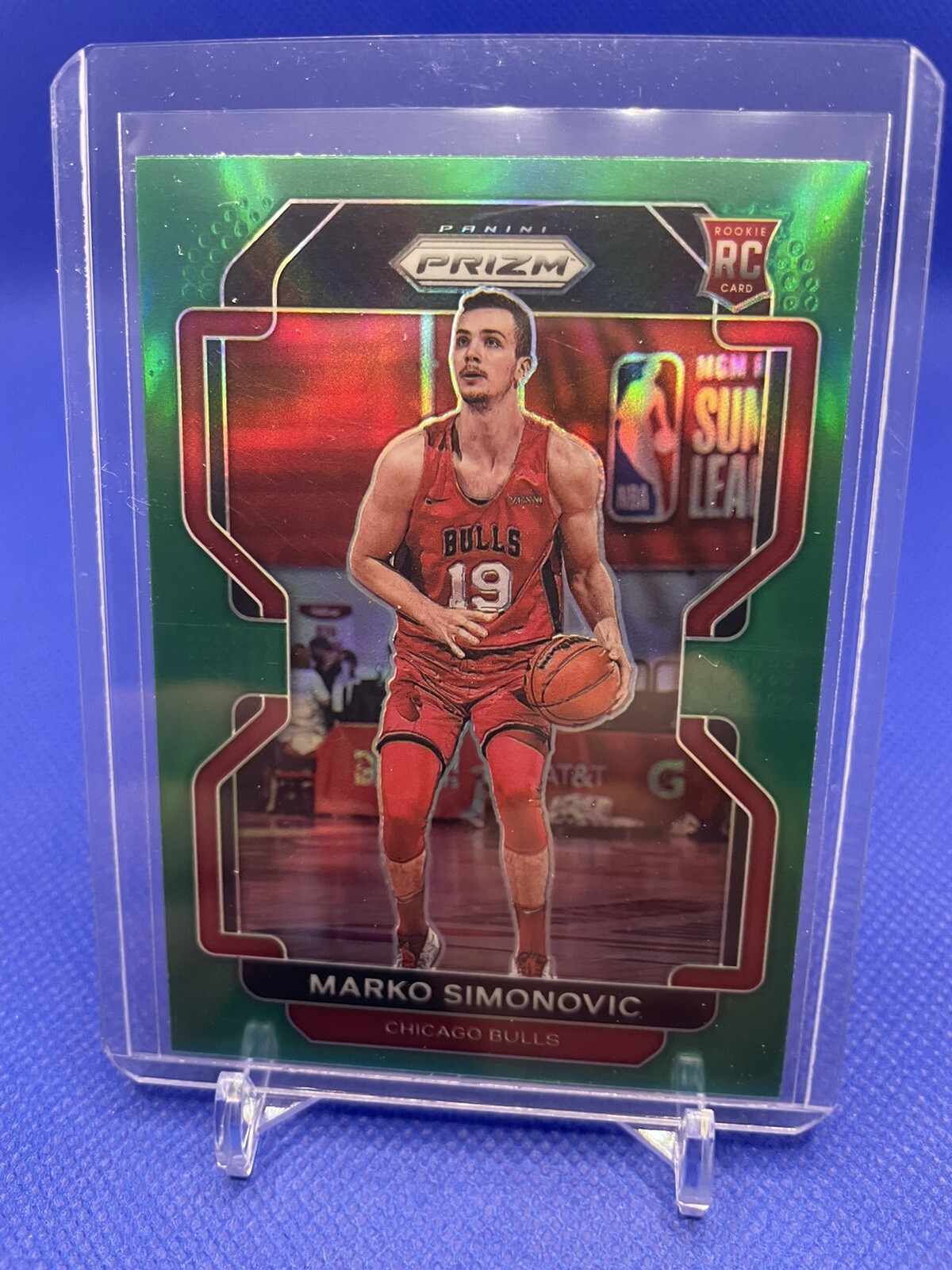 Marko Simonovic 2021-22 Panini Prizm Green Prizm Rookie RC #166 Bulls