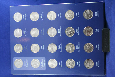 Complete 58 Piece State Quarter set in Warmans folder 1999
