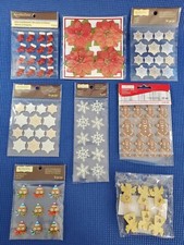 Christmas Holiday Embellishments Recollections Creatology Glitter Scrapbook 8 pc