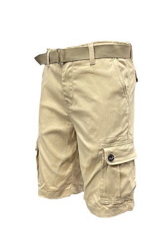 Mens Cotton Belted Cargo Shorts 10" Vintage Classic Lounge Hiking Sizes 30-40 - Picture 21 of 50