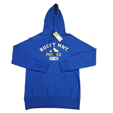 Goodfellow Co Hooded Mens Small Blue French Terry Fleece Print Rocky Mnt.