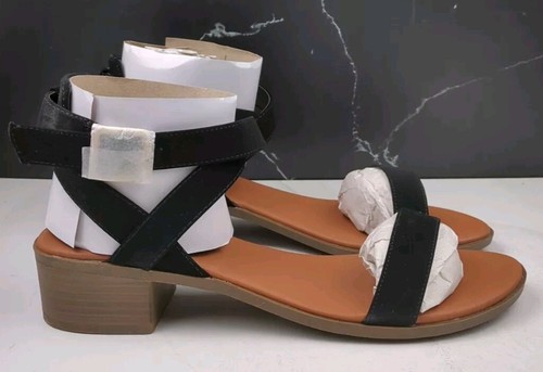 TOP MODA Women's Vision-75 Open Toe Heeled Sandal, Black, sz 10 - Picture 10 of 15