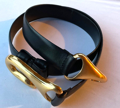 Ceinture Chico's En Cuir Gris Ajustable - Boucle Argentée - Taille M/L - Parfait Pour Le Bureau Ou Le Quotidien