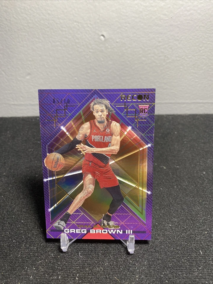 2021-22 Recon Greg Brown III Gold Rookie RC #05/10 Trail Blazers - Image 2 of 3