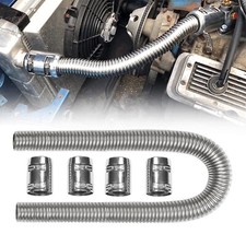 48 Stainless Steel Radiator Universal Flexible Coolant Water Hose Kit With Caps