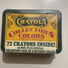 Crayola Collector's Colors Limited Edition Tin 72 Crayons 64 8 Retired 1990