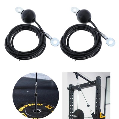 2x Stahldraht Kabel Fitness Gym Master Crossover Maschine Pulldown Kabel