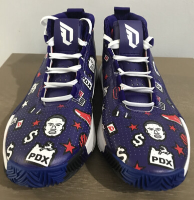 Adidas DAME 5 Basketball Shoes Purple LE Print EG2317 Men display picture 1