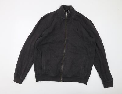 NEXT Herren Sweatshirt grau Baumwolle durchgehender Reißverschluss Größe XL