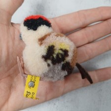 Vintage Steiff Woolen Chick 6cm EAN 6508,43 Pom Pom Button Yellow Tag 1949-1983