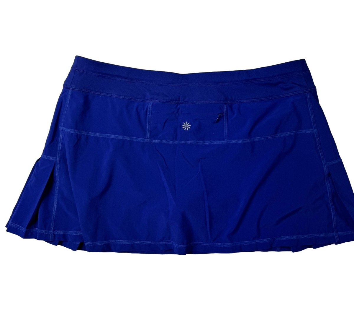Athleta Blue Purple Pleated Tennis Skirt Skort Sz XL