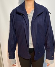 New Mondi Wool Laine Vierge Womens Blue Pea Coat Medium StylishÂ