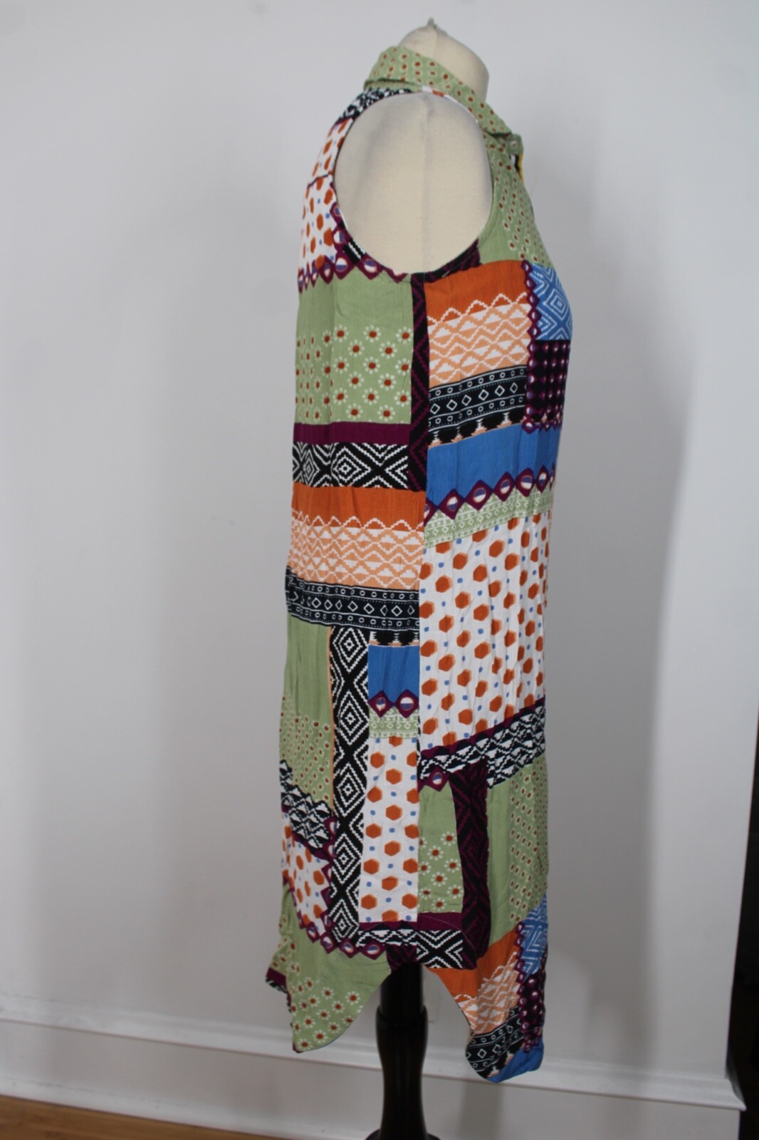 Anthropologie 4 Multicolor Patchwork Button-Front… - image 4