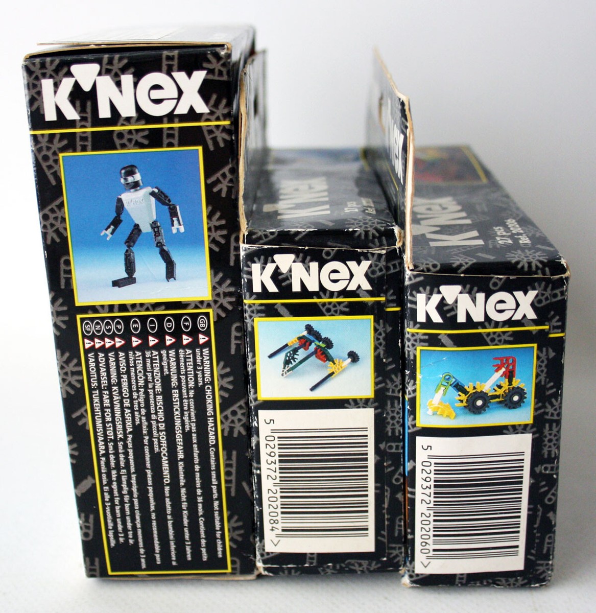 3X RARE VINTAGE 1996 KNEX ROBOT FIGURE SPACE SHIP 20701 20206