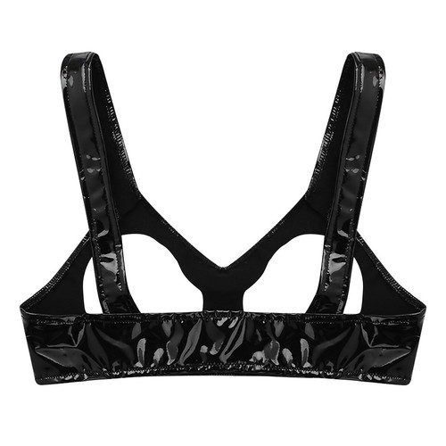 Wetlook Open Cup Shelf Bra Sexy Women Lingerie Bralette Bra Top Wire-free Bra - Picture 9 of 43