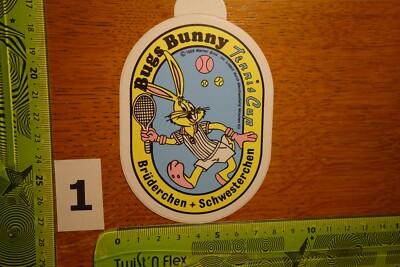 Alter Aufkleber TischTennis Kleidung Zubehör BUGS BUNNY Warner Bros. 1988