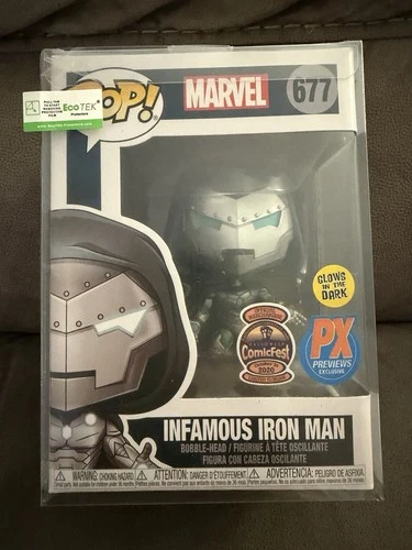 Funko Pop! Marvel - Infamous Iron Man (Glows in the Dark Exclusive) #677 W/case