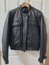 First Gear Leather Biker Motorcycle Riding Jacket, Size 40W & Thermaliner 
