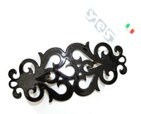 Solida Barette Patentspange Haarspange Elegantes Ornamentdesign Schwarz 10 Cm