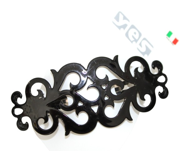 Solida Barette Patentspange Haarspange Elegantes Ornamentdesign Schwarz 10 Cm-image