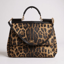 Dolce & Gabbana Sicily Leopard Top Handle Bag