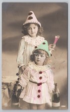 Cute Kids Pierrot Clown Costume Champagne Bottles NPG 2003 Hand Colored