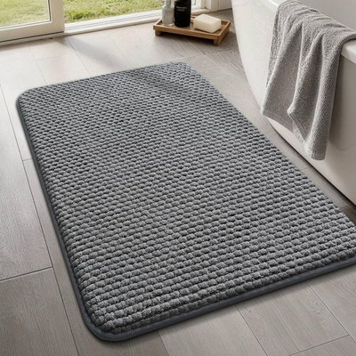 #ad Bathroom Rugs 17x24 Extra Thick Soft Absorbent Chenille Bath Rug Non Slip Qu... $24.04