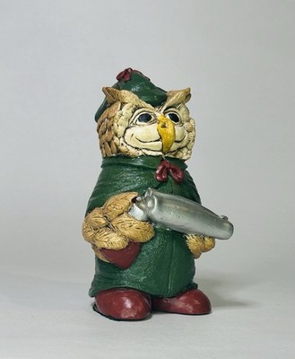 Vintage Welsh Pottery Game Keeper Countryside Owl Figurine Sculpture