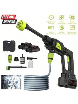 #ad 40Bar Cordless High Pressure Washer Gun 6 in 1 Nozzle Portable Car Water Cleaner $45.71