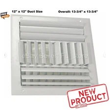 Square Air Register Grille 12" x 12" DUCT SIZE White Adjustable Ceiling Wall NEW