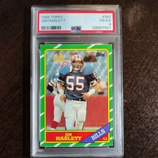 1986 Topps - Jim Haslett #392 - Buffalo Bills - PSA 4