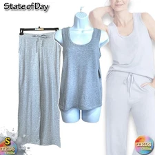 NWOT State of Day Women's S Sweater Knit Lounge Set 100180150MS Grey Heather