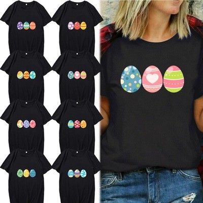Easter Egg Print Kurzarm Herren Damen Uni T-Shirt XXS - 5XL Kurzarm Tops UK
