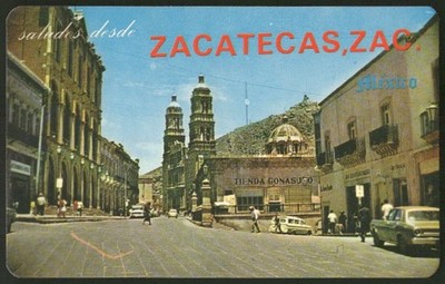 Vintage Postcard Teatro, Mercado y Catedral Zacatecas Mexico Cathedral & Theatre