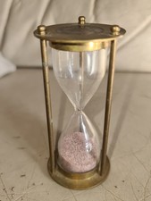 Vintage Ross London 1917 Brass Sand Timer Three Rod Hour Glass, One Minute