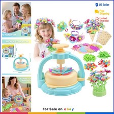 Flower Craft Kit for Kids Ages 4-8 DIY Fabric Bouquet Toy No Glue Reusable STEM